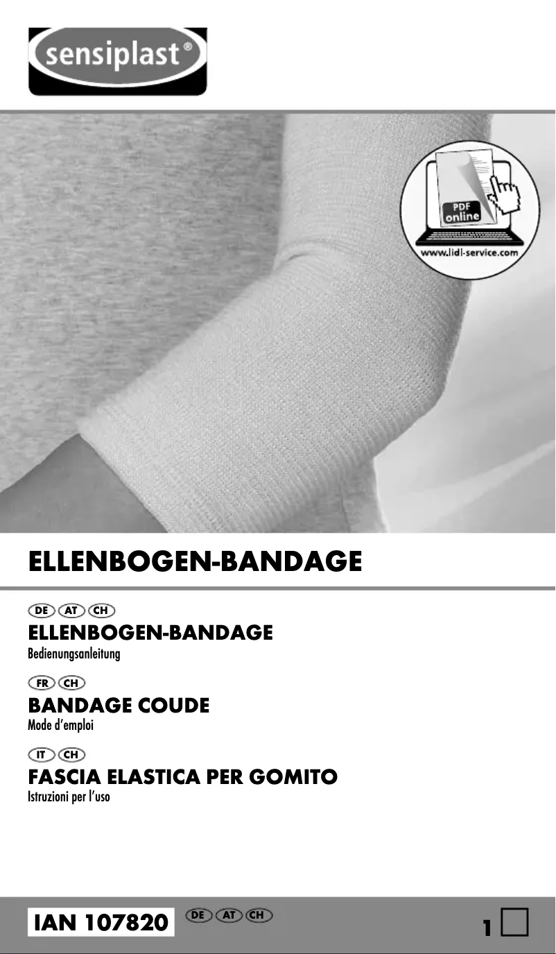 Page 1 de la notice Manuel utilisateur Sensiplast IAN 107820