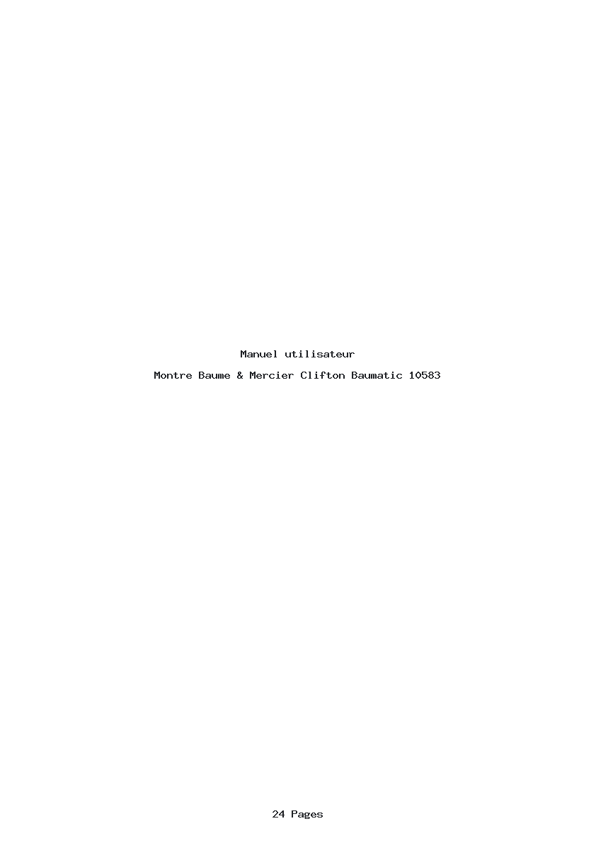 Page 1 de la notice Manuel utilisateur Baume & Mercier Clifton Baumatic 10583