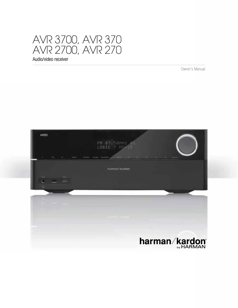 Page 1 de la notice Manuel utilisateur Harman Kardon AVR 3700