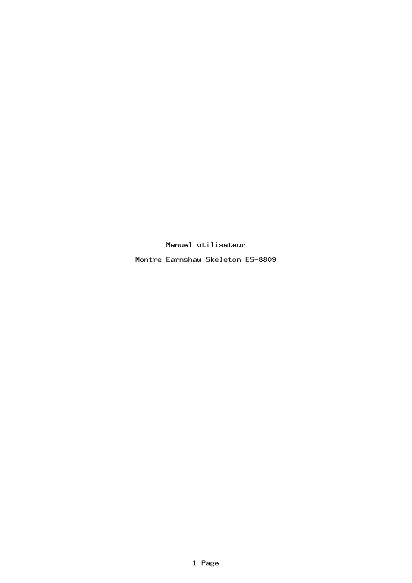 Page 1 de la notice Manuel utilisateur Earnshaw Skeleton ES-8809