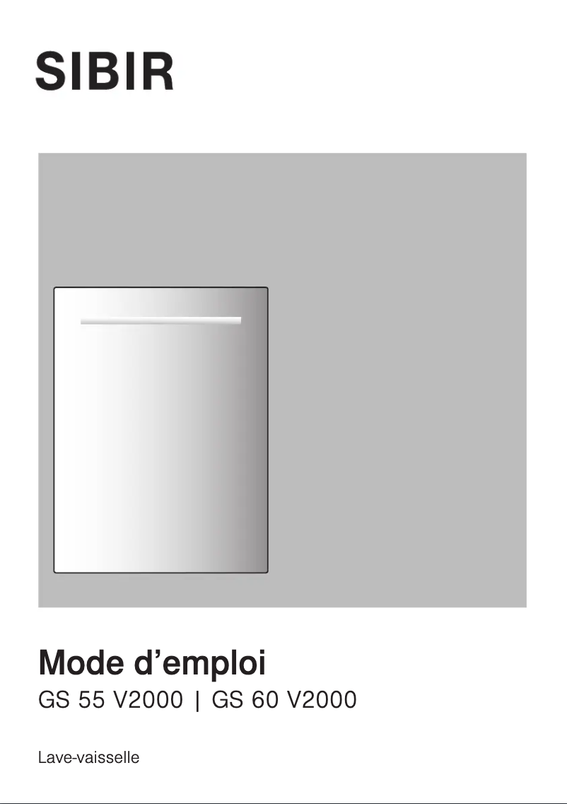 Page 1 de la notice Manuel utilisateur SIBIR GS 55 V2000