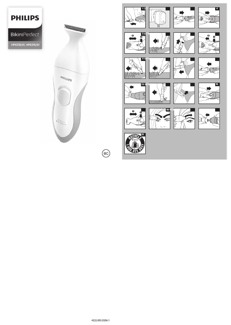 Page 1 of the manual User Manual Philips Bikini Perfect HP6376