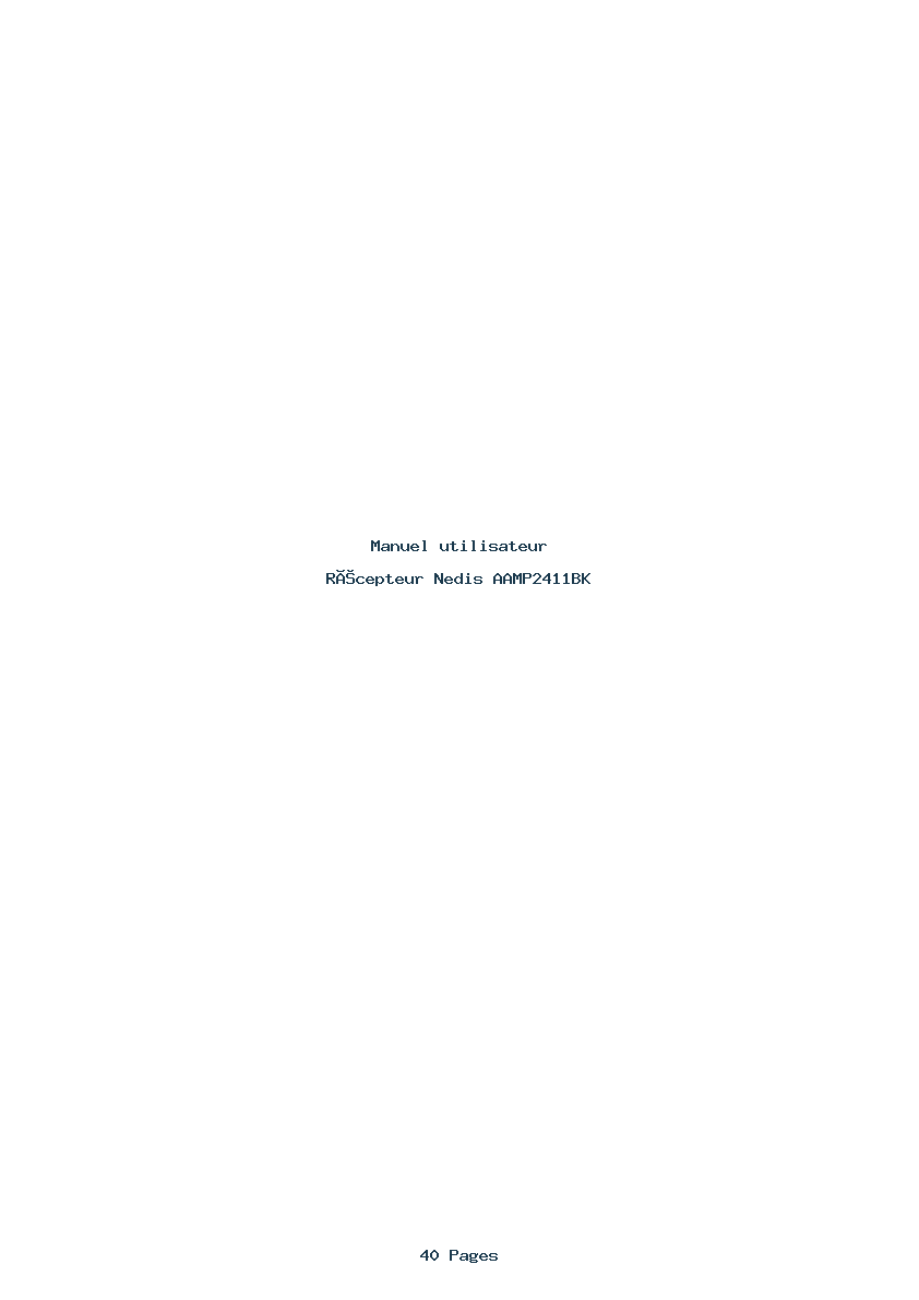 Page 1 de la notice Manuel utilisateur Nedis AAMP2411BK