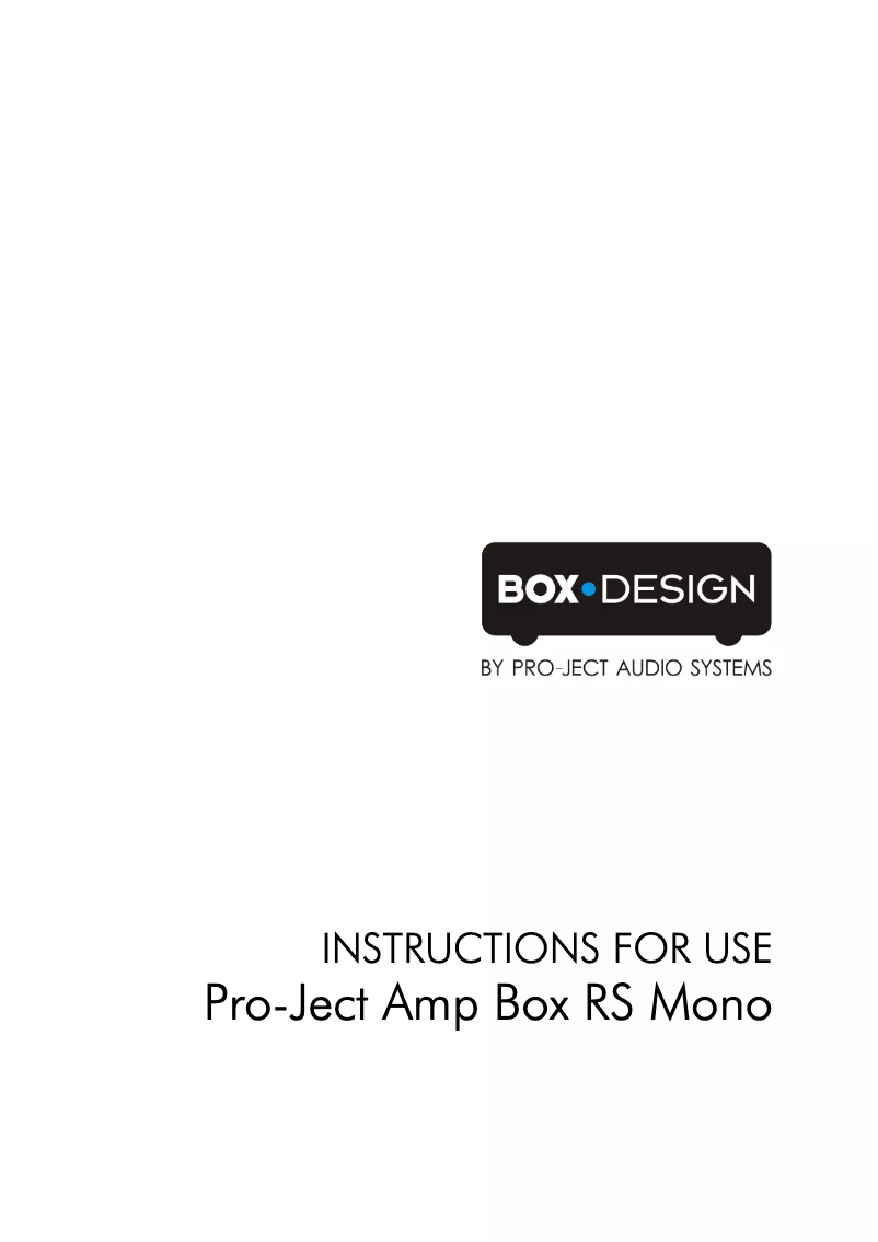Página 1 del manual Manual de usuario Pro-Ject Amp Box RS Mono