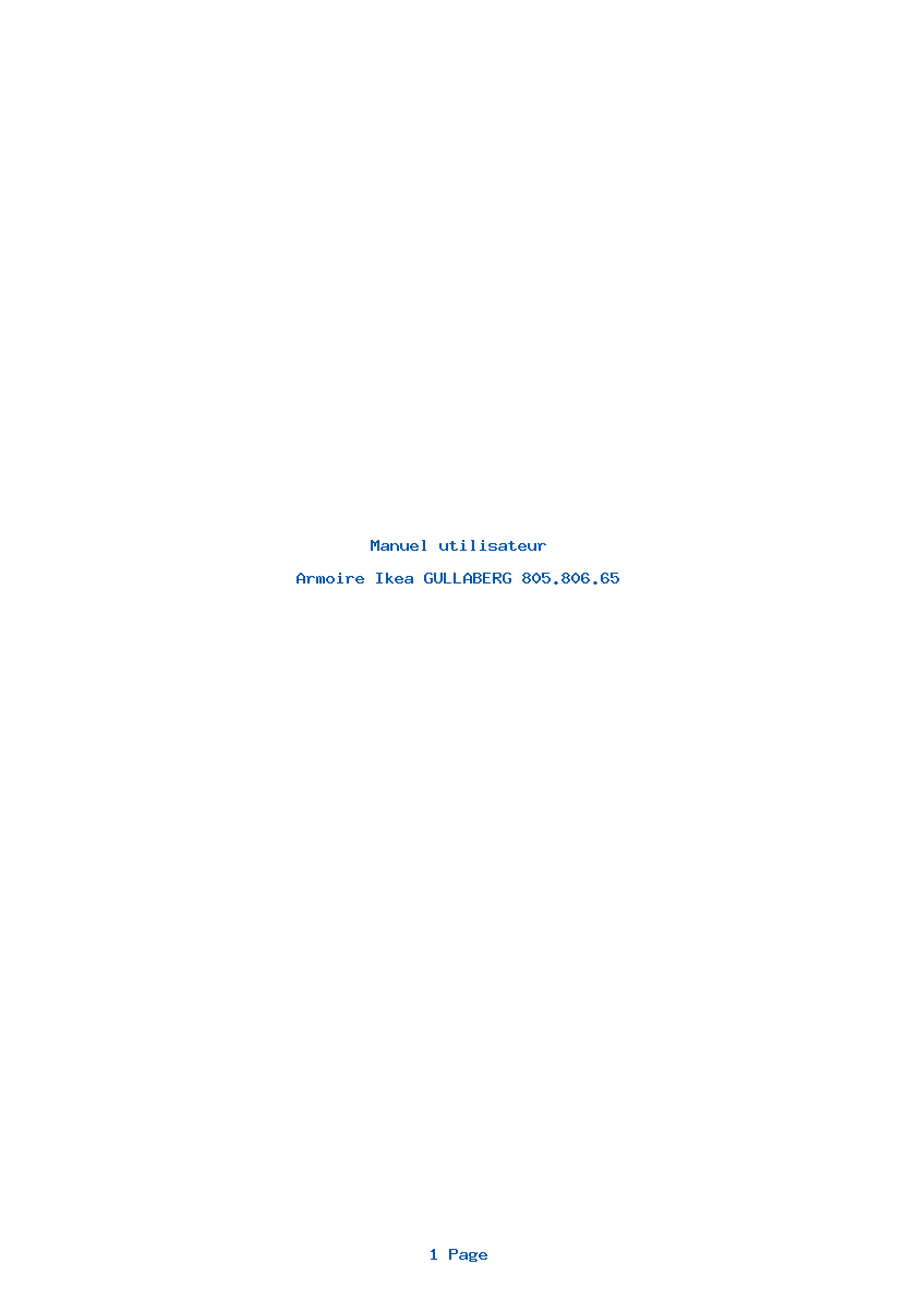 Page 1 de la notice Manuel utilisateur Ikea GULLABERG 805.806.65