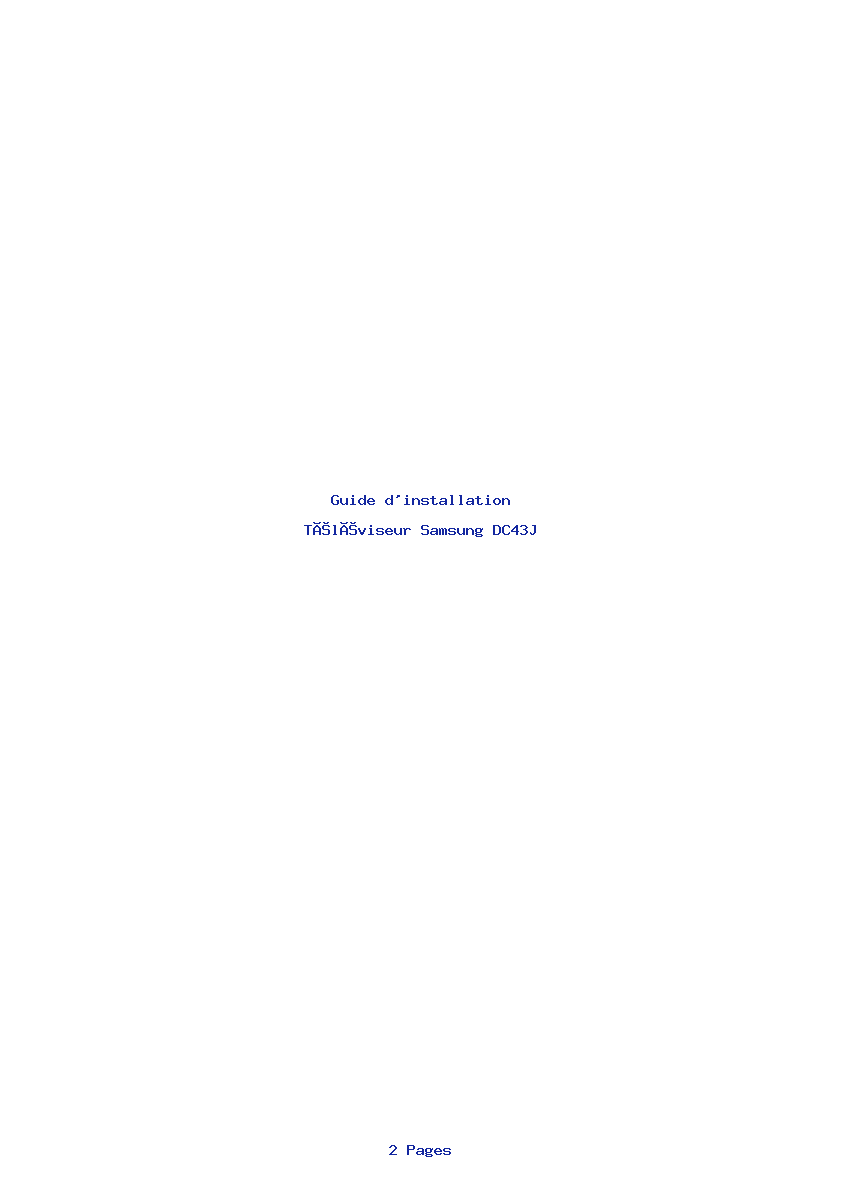 Page 1 de la notice Guide d'installation Samsung DC43J