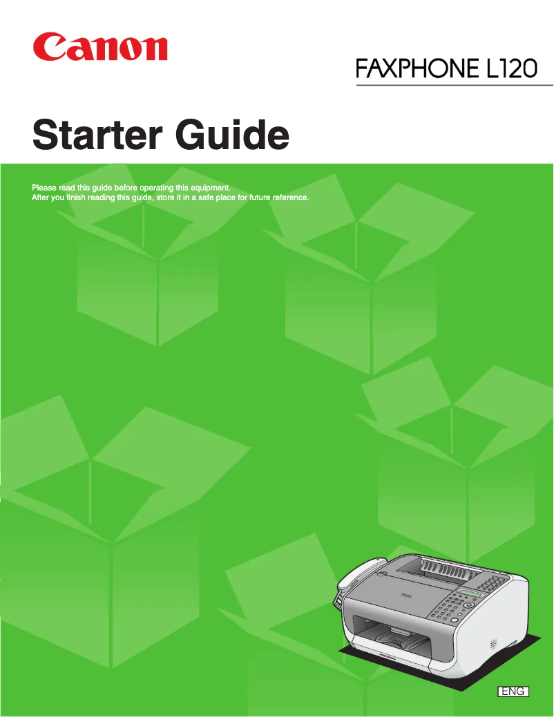 Page 1 de la notice Guide de démarrage rapide Canon Faxphone L120