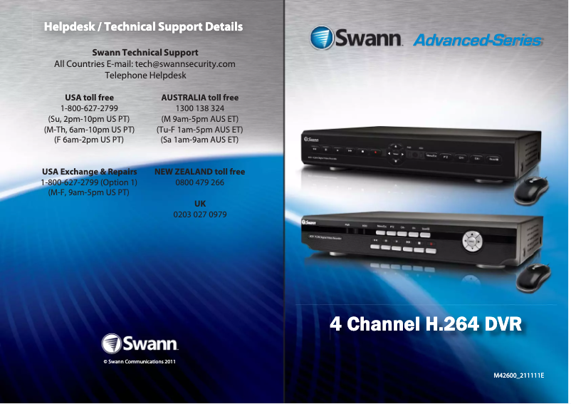 Page 1 de la notice Manuel utilisateur Swann SWDVK-425504C