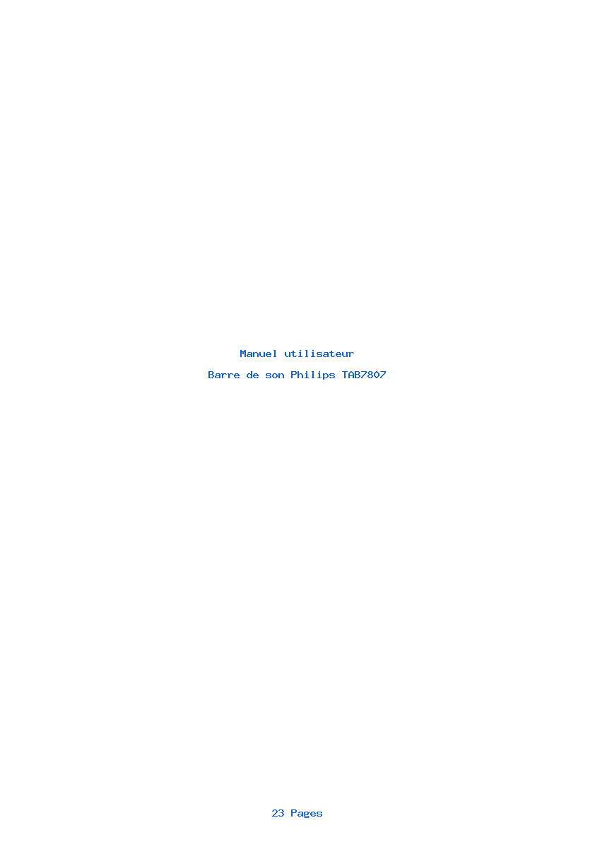 Image de la première page du manuel de l'appareil TAB7807