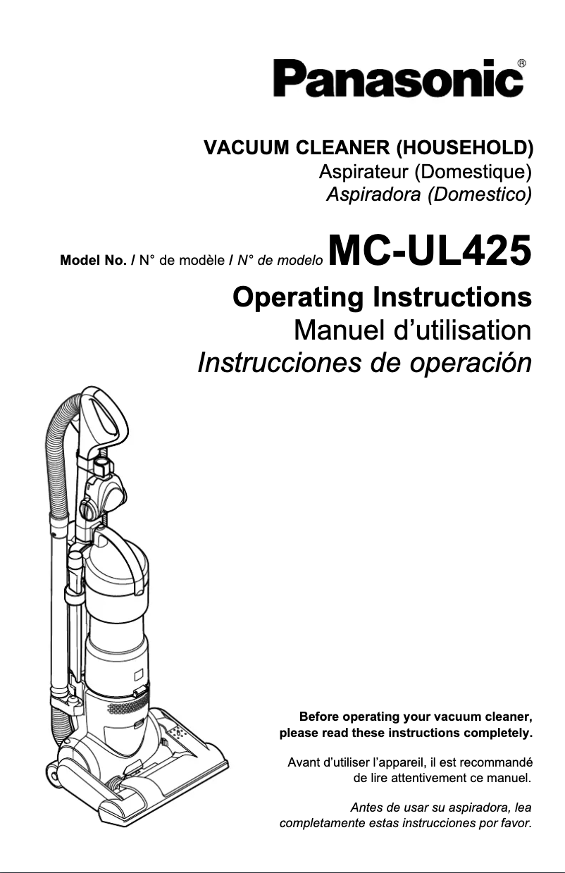 Página 1 del manual Manual de usuario Panasonic Jet Force MCUL425