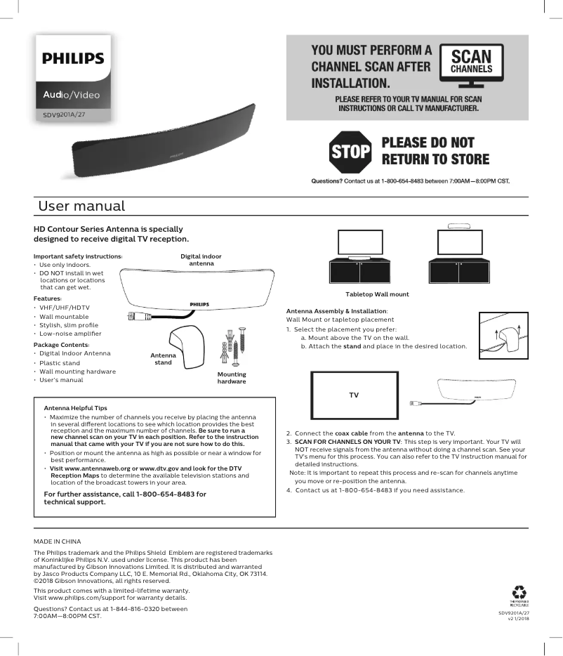 Page 1 de la notice Manuel utilisateur Philips SDV9201