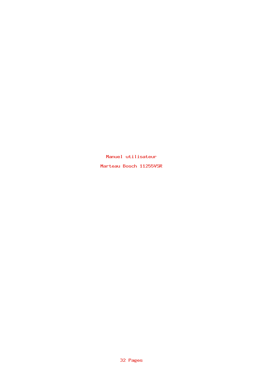 Page 1 de la notice Manuel utilisateur Bosch 11255VSR