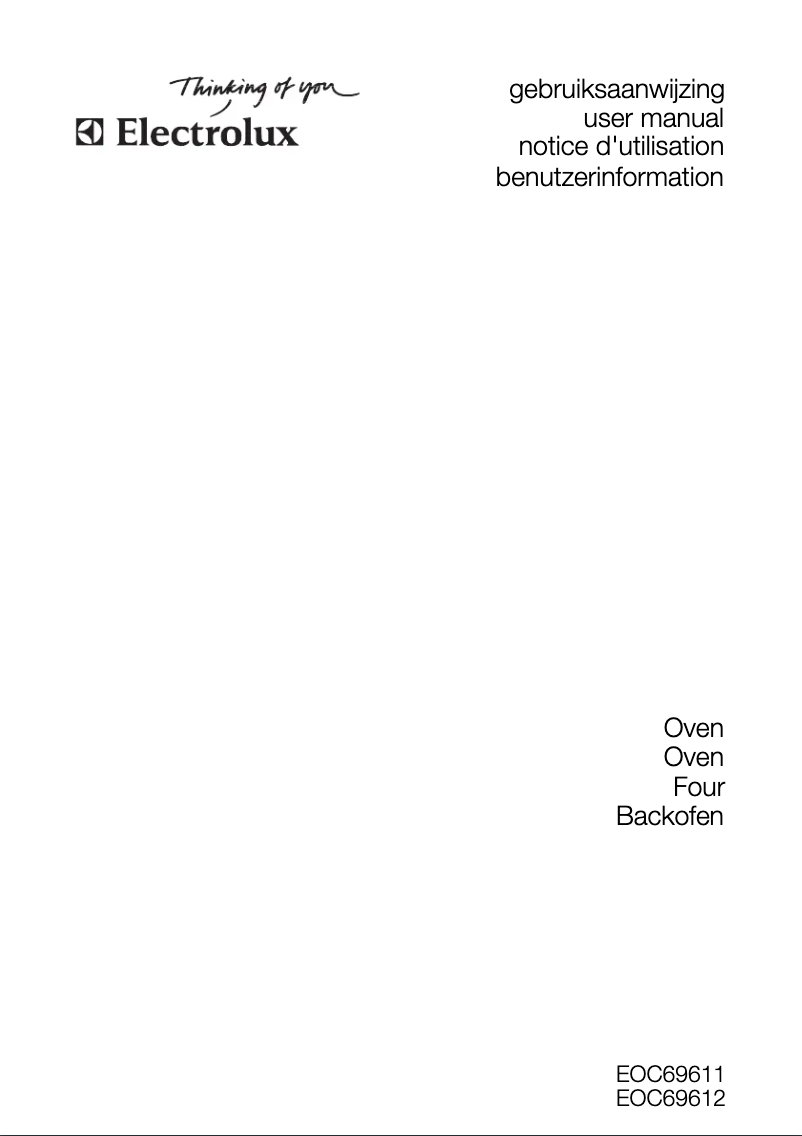 Page 1 de la notice Manuel utilisateur Electrolux EOC 69612 X