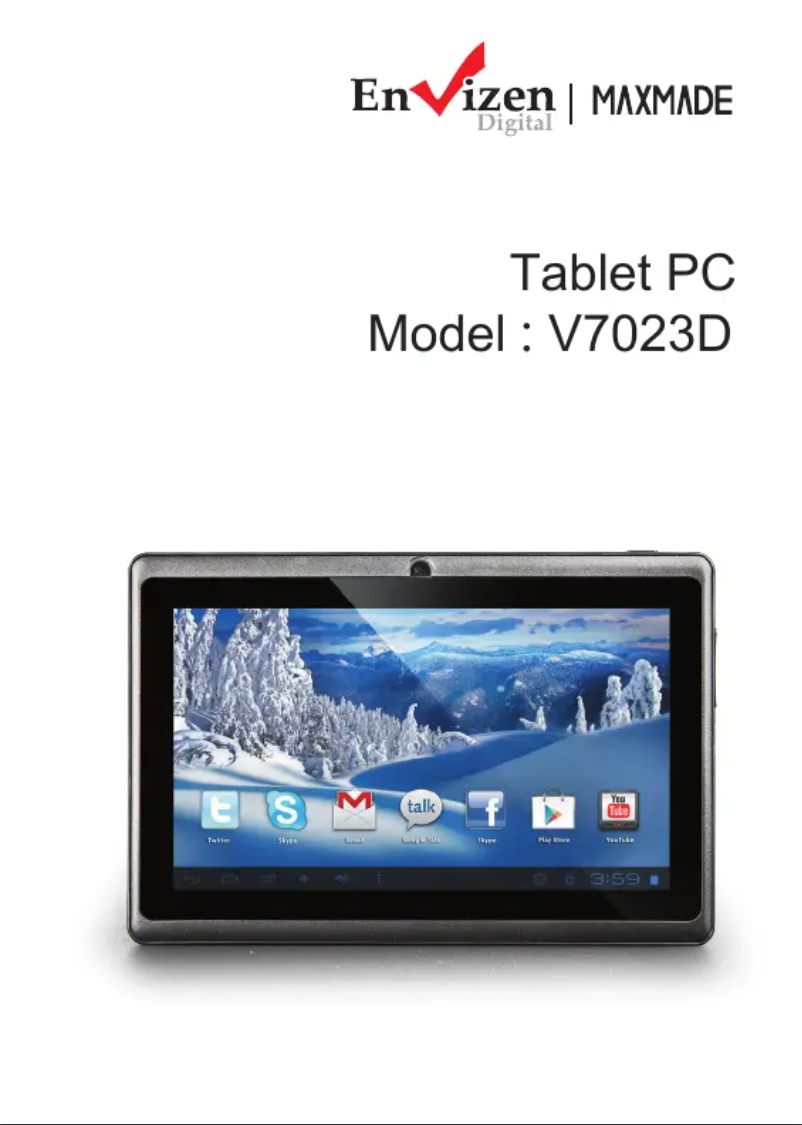 Page 1 de la notice Manuel utilisateur Envizen Digital V7023D