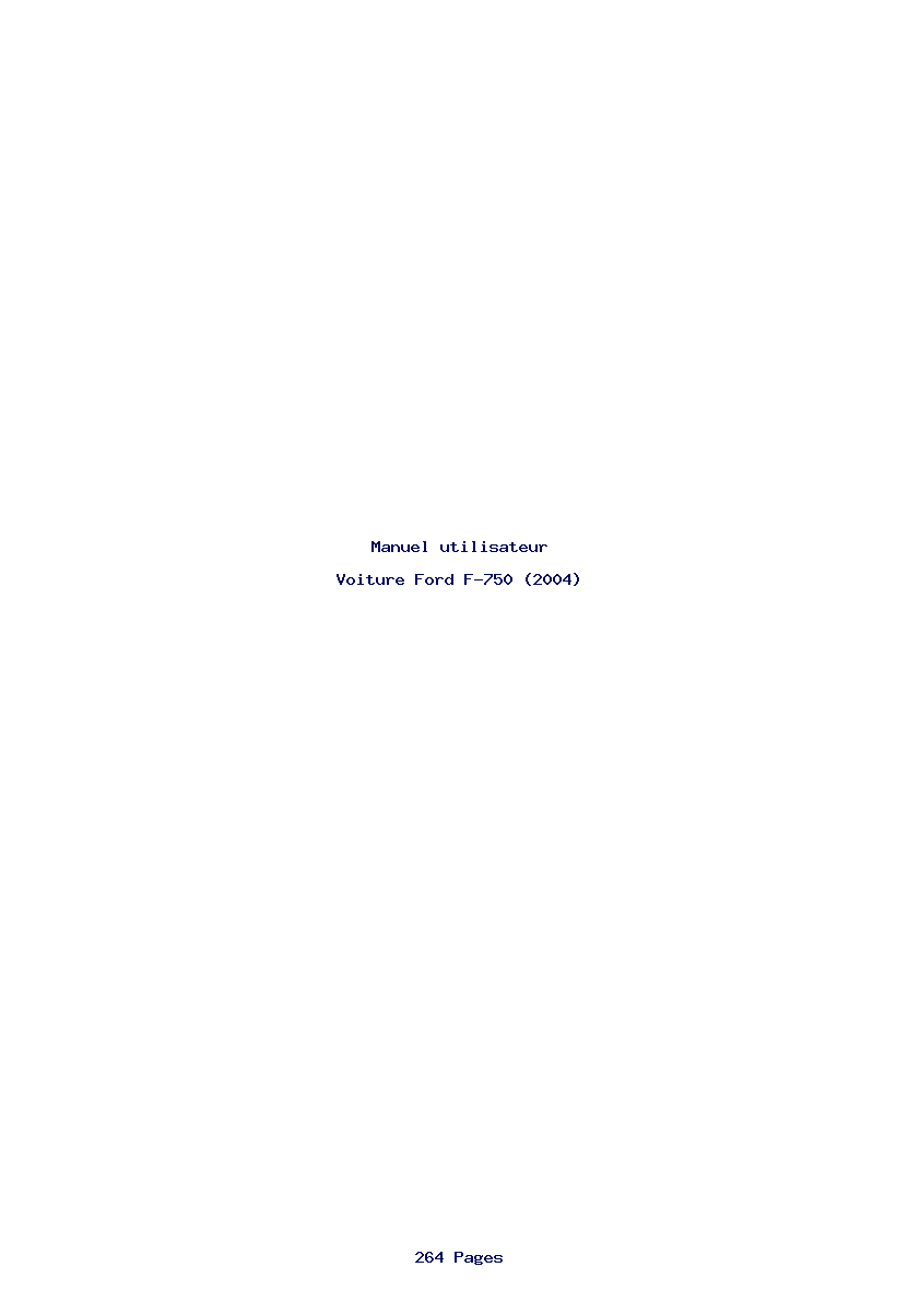 Page 1 de la notice Manuel utilisateur Ford F-750 (2004)