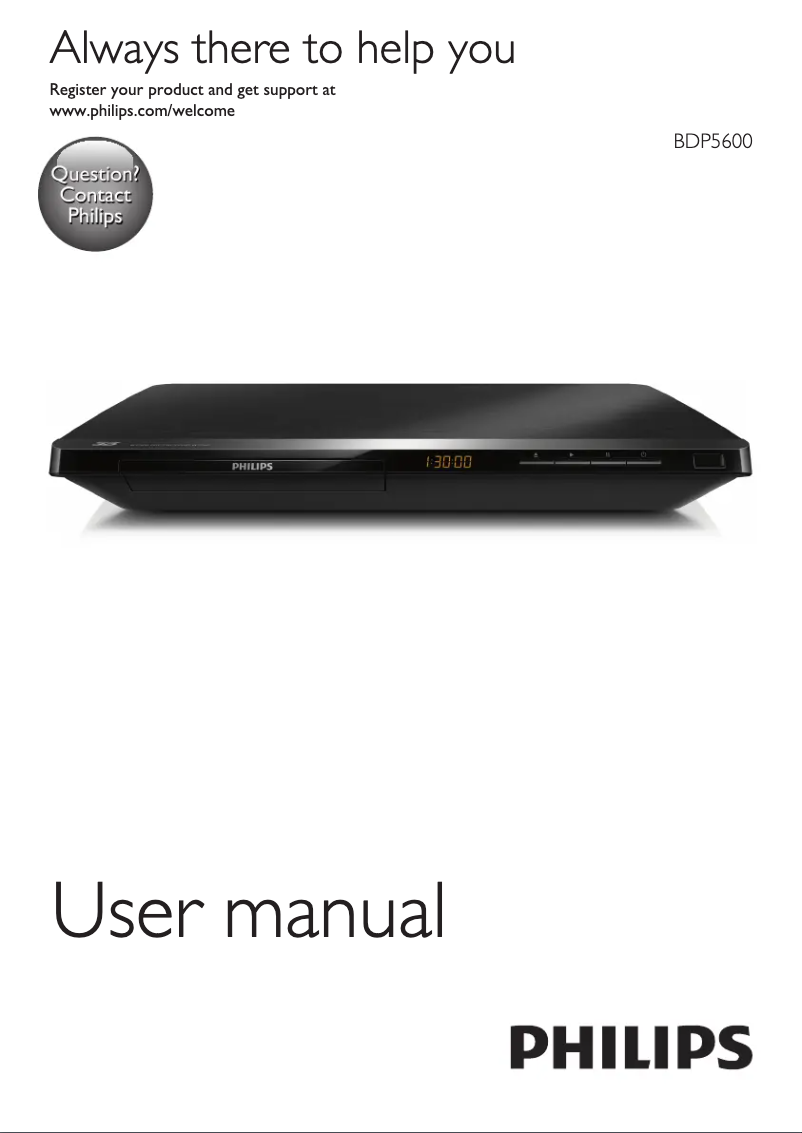 Page 1 de la notice Manuel utilisateur Philips BDP5600X