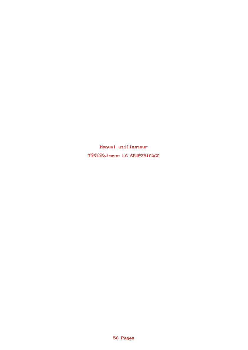 Image de la première page du manuel de l'appareil 65UP751C0GG