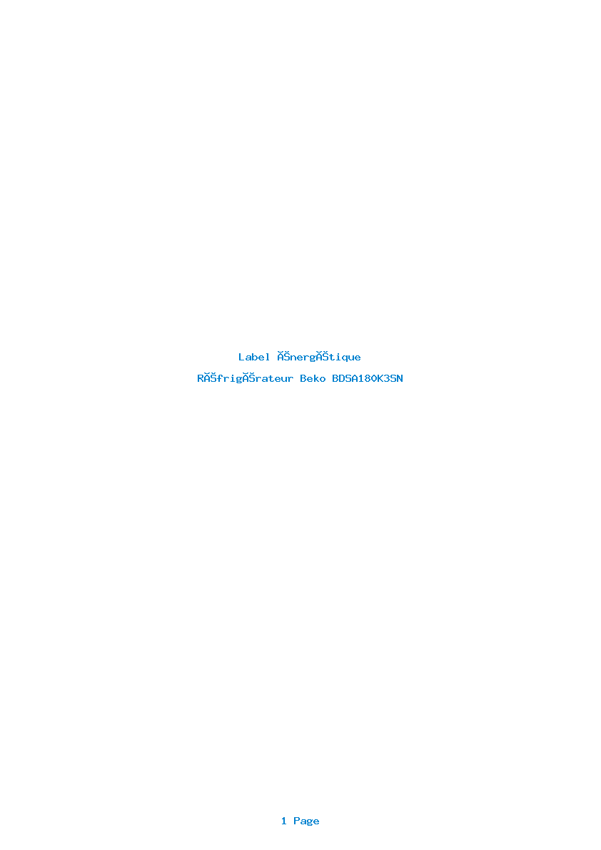 Image de la première page du manuel de l'appareil BDSA180K3SN