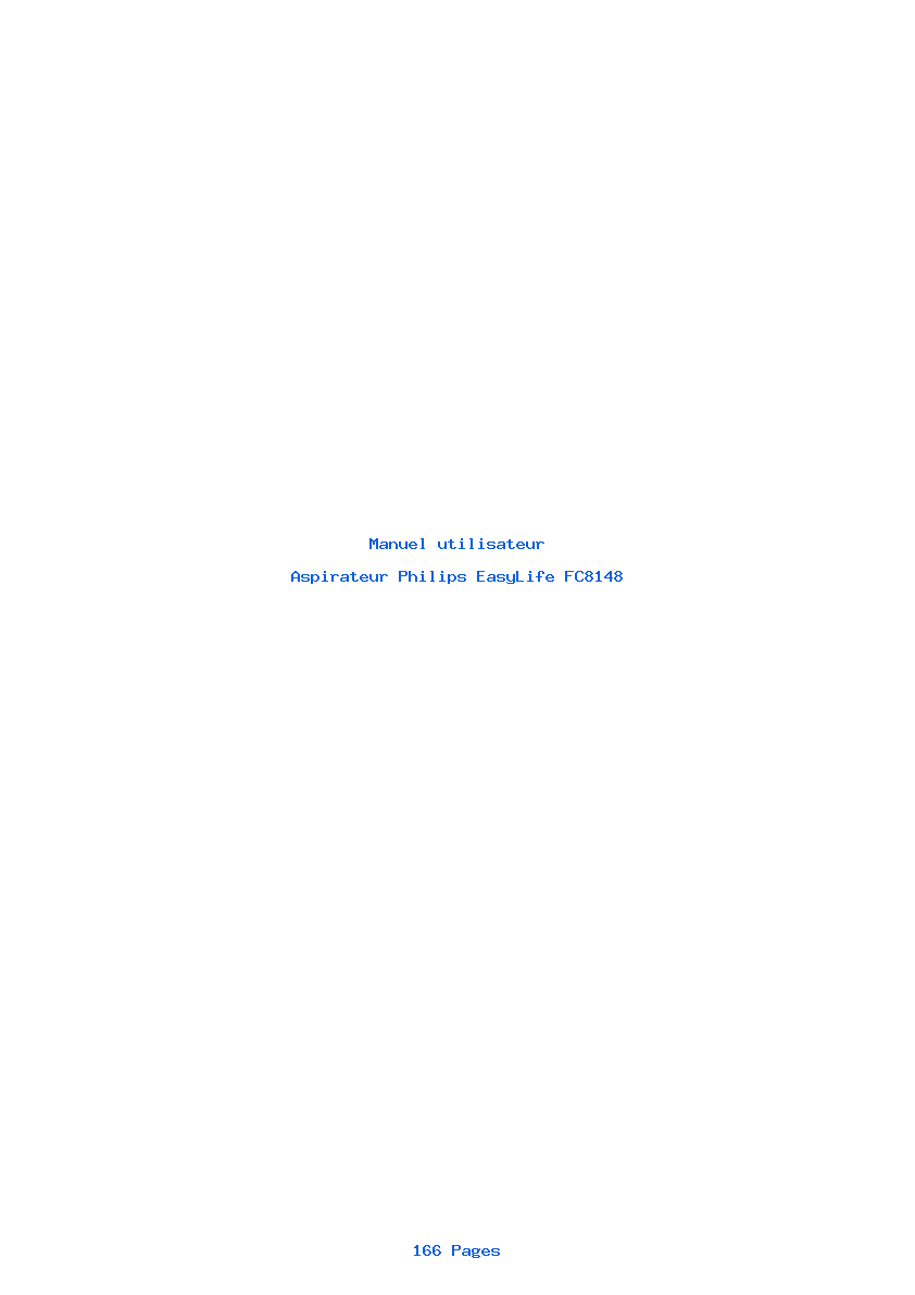 Page 1 de la notice Manuel utilisateur Philips EasyLife FC8148