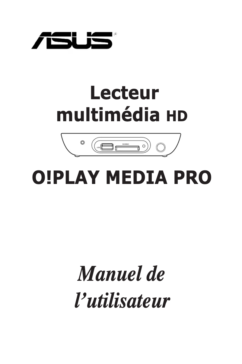 Page 1 of the manual User Manual Asus O!Play Media Pro