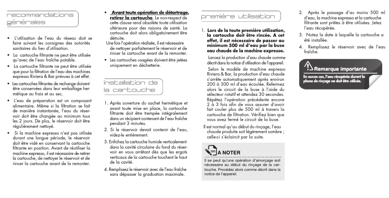 Page 1 de la notice Manuel utilisateur Riviera & Bar BCE950