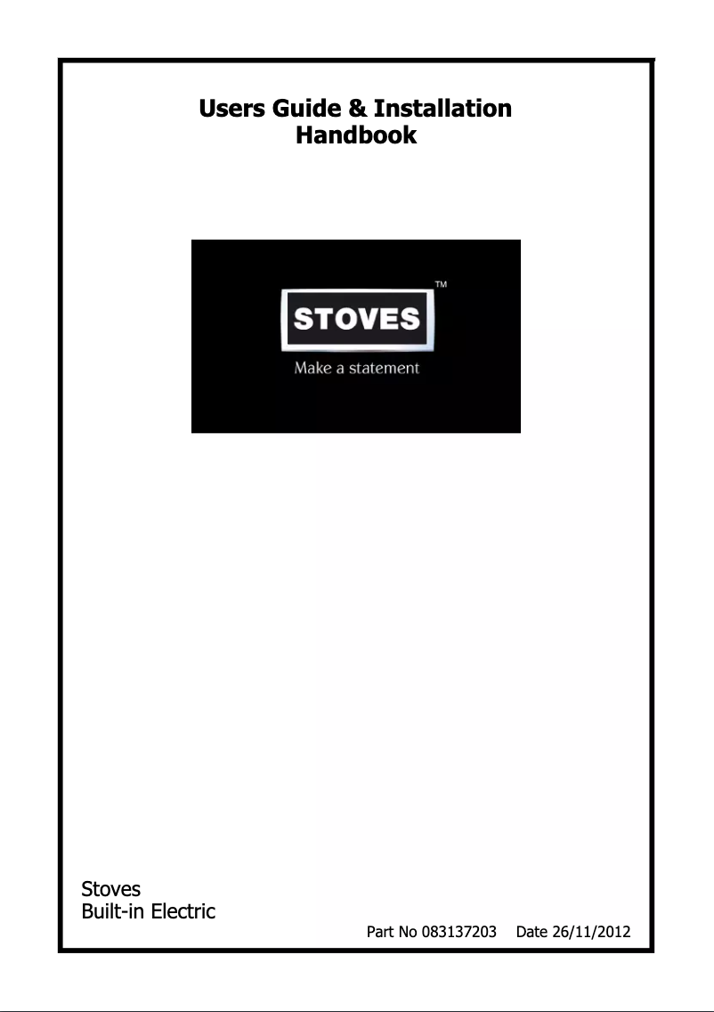 Page 1 of the manual User Manual Stoves SEB700FPS