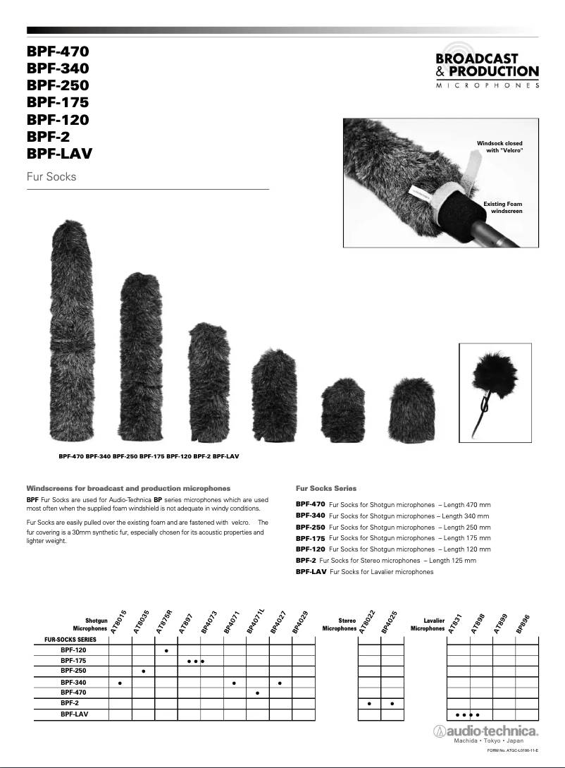 Page 1 of the manual User Manual Audio-Technica BPF-340