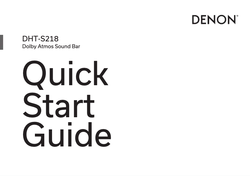 Page 1 of the manual Quick Start Guide Denon DHT-S218