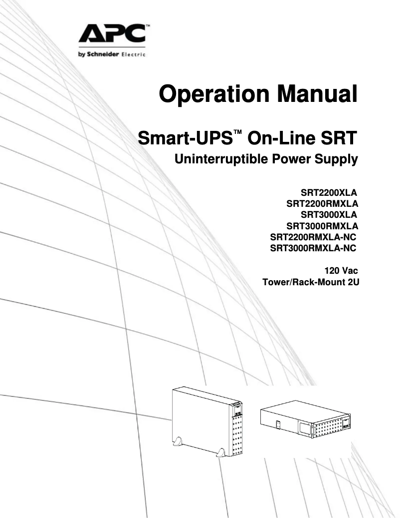 Página 1 del manual Manual de usuario APC Smart-UPS SRT SRT2200RMXLAUS