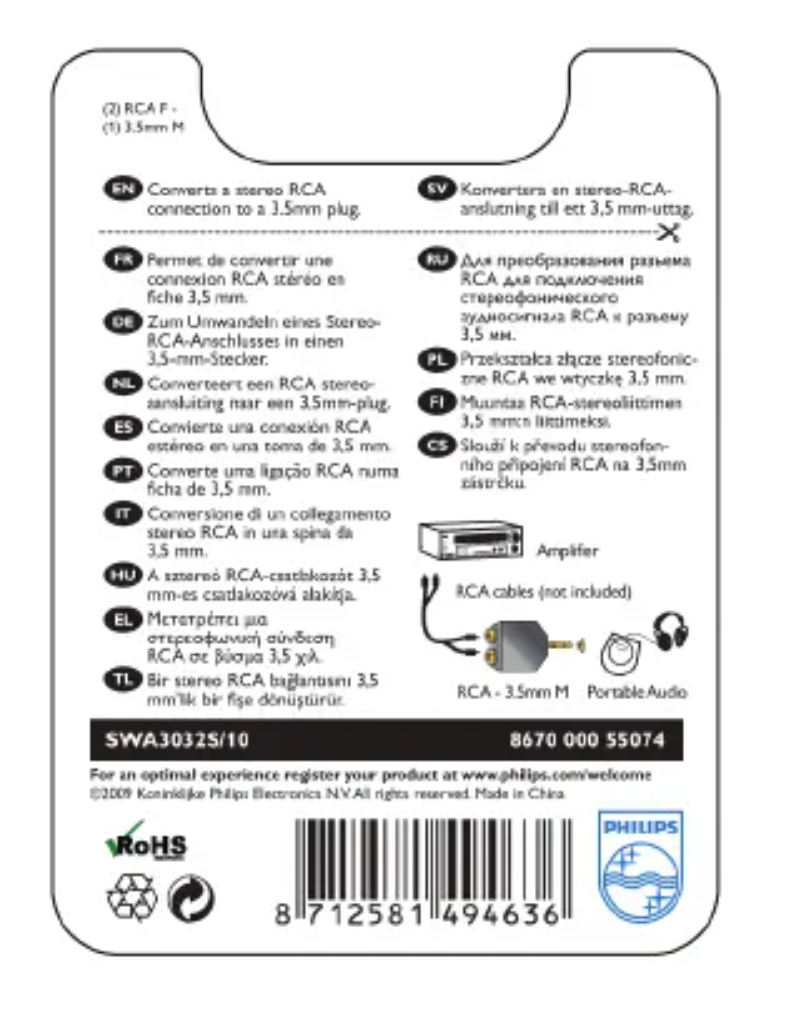 Página 1 del manual Manual de instrucciones Philips SWA3032S