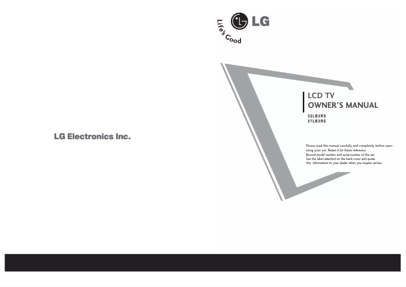 Page 1 de la notice Manuel utilisateur LG 37LB3RS