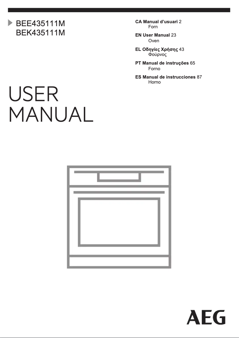 Page 1 de la notice Fiche technique AEG BEE435111M