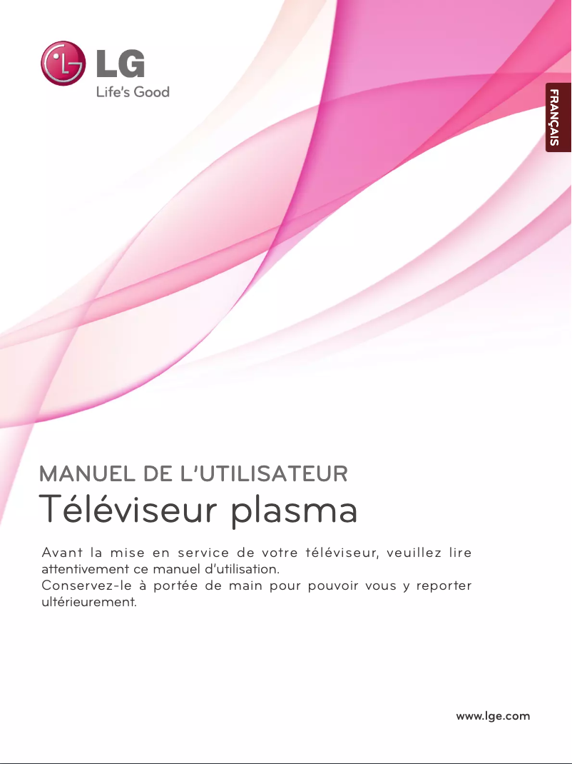 Page 1 de la notice Manuel utilisateur LG 50PK350