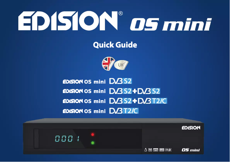 Page 1 de la notice Manuel utilisateur Edision OS MINI DVB-S2 + DVB-T2/C