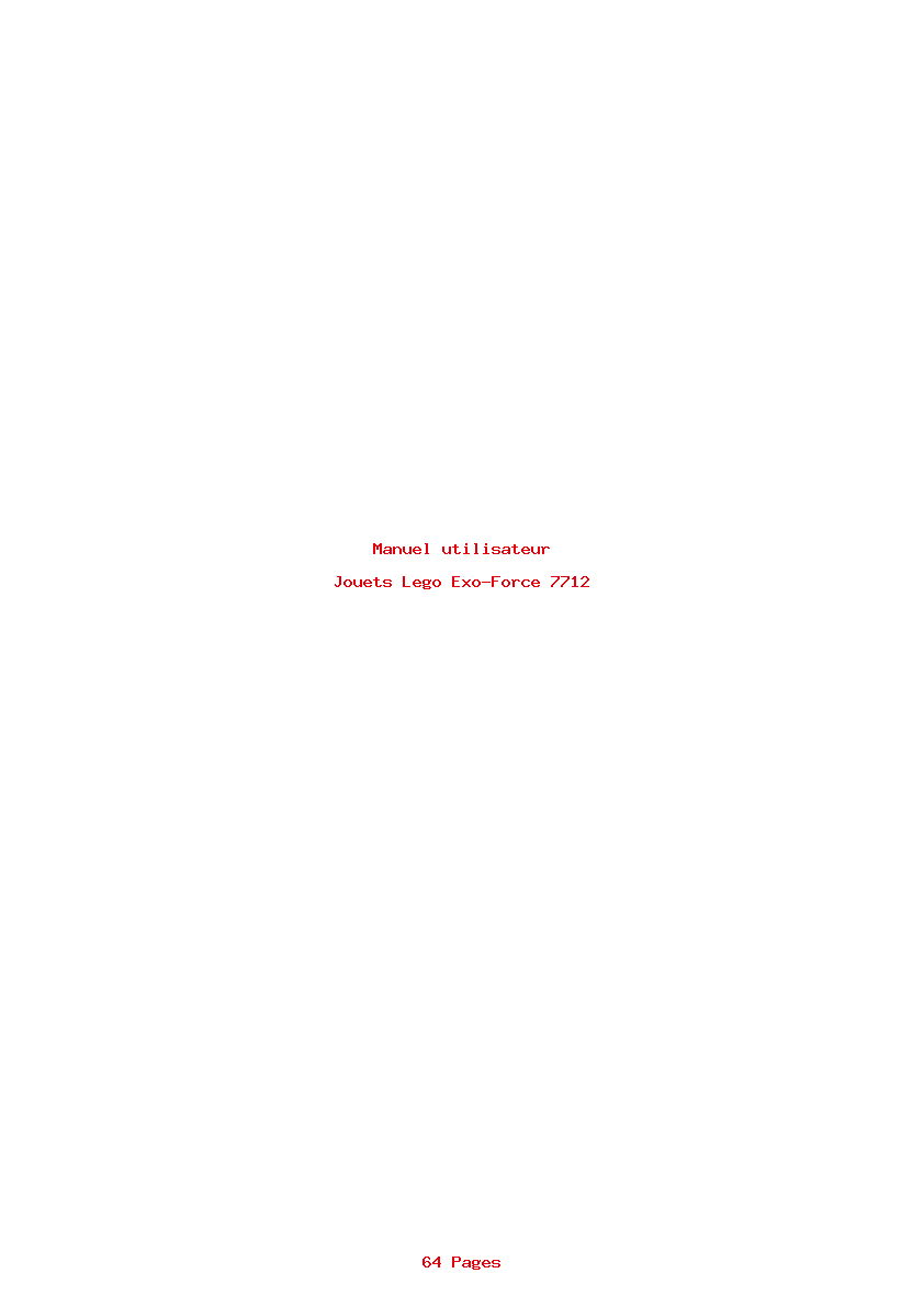 Page 1 de la notice Manuel utilisateur Lego Exo-Force 7712