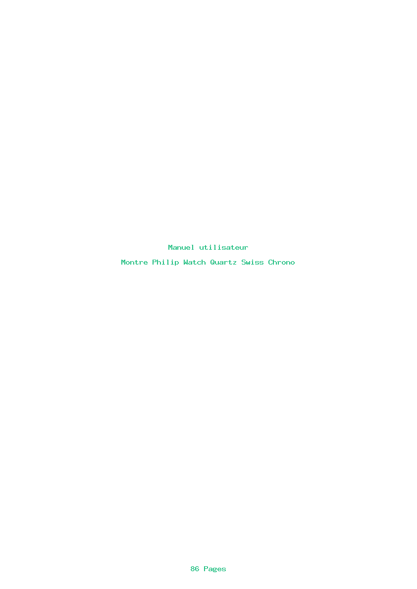 Page 1 de la notice Manuel utilisateur Philip Watch Quartz Swiss Chrono