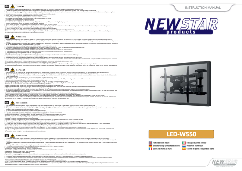 Page 1 de la notice Manuel utilisateur Newstar LED-W550