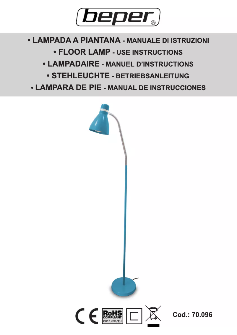 Page 1 de la notice Manuel utilisateur Beper 70.096