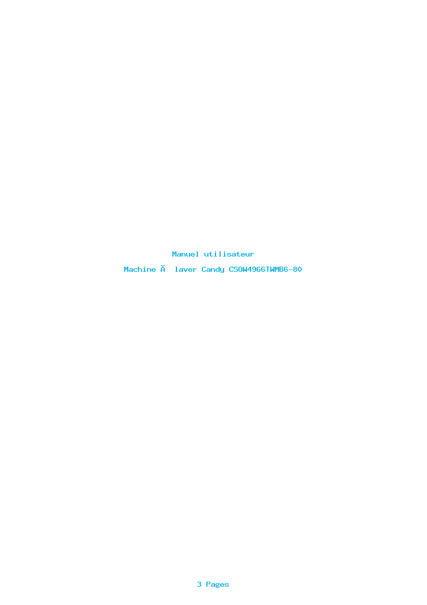 Page 1 de la notice Manuel utilisateur Candy CSOW4966TWMB6-80