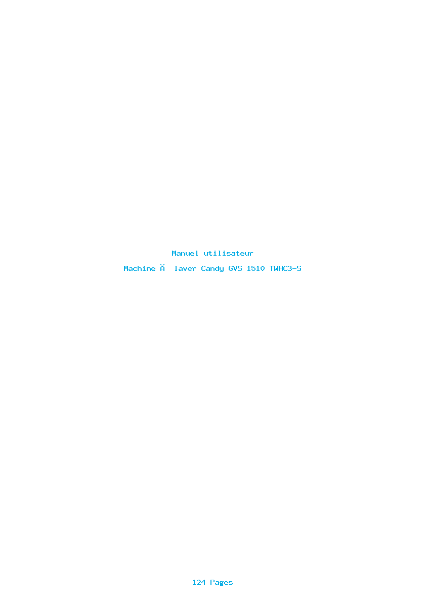 Page 1 de la notice Manuel utilisateur Candy GVS 1510 TWHC3-S