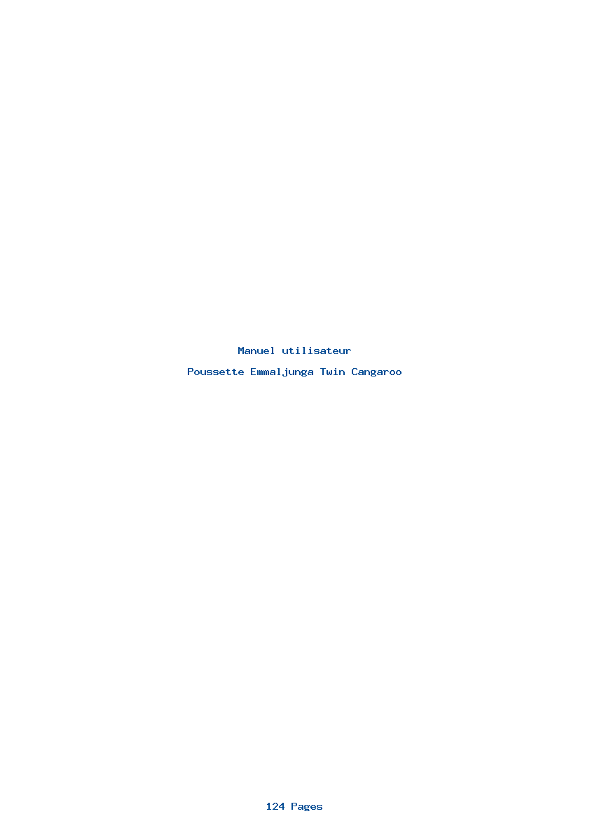 Page 1 de la notice Manuel utilisateur Emmaljunga Twin Cangaroo