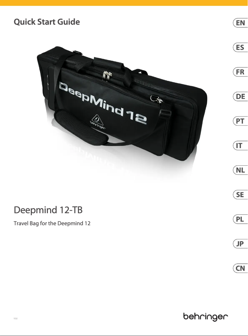 Página 1 del manual Guía de inicio rápido Behringer DeepMind 12-TB