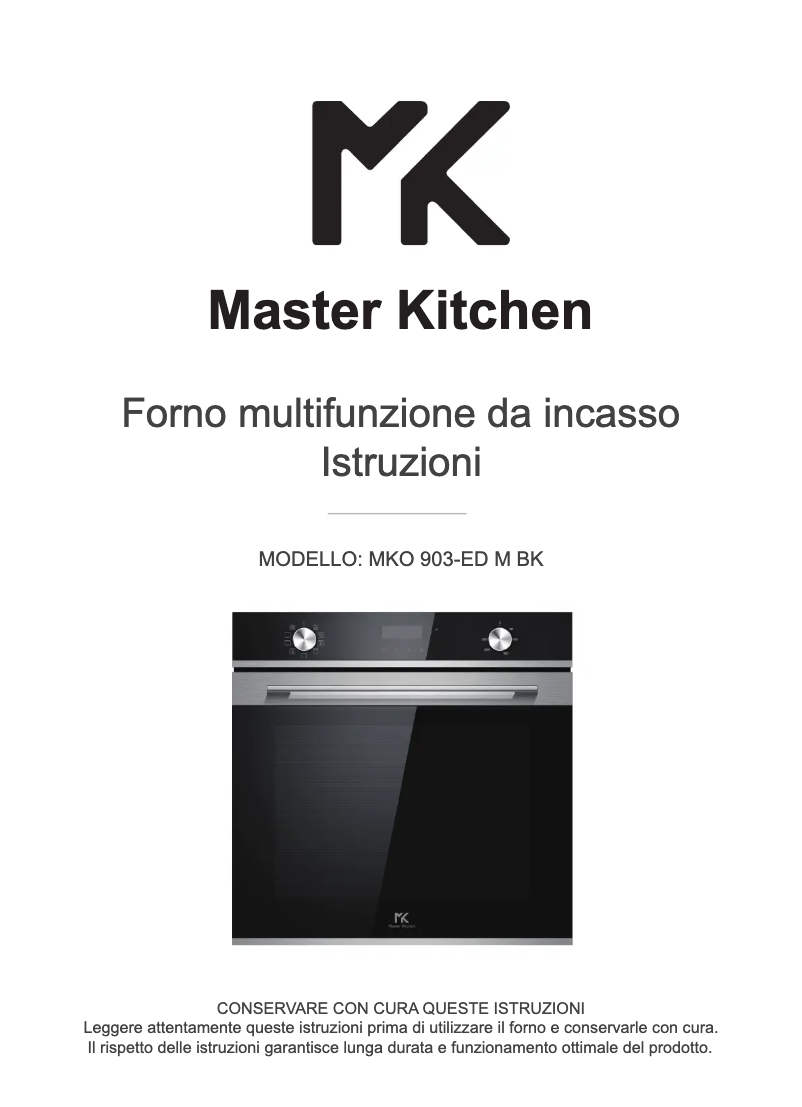 Page 1 de la notice Manuel utilisateur Master Kitchen MKO 903-ED M BK