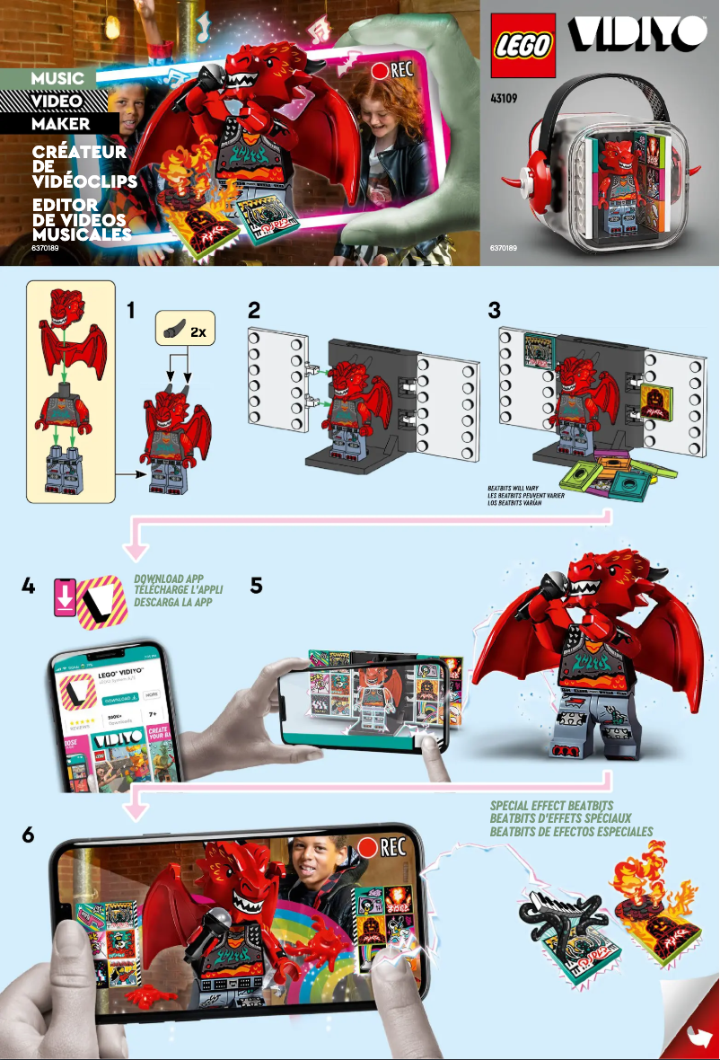 Página 1 del manual Manual de usuario Lego Vidiyo 43109