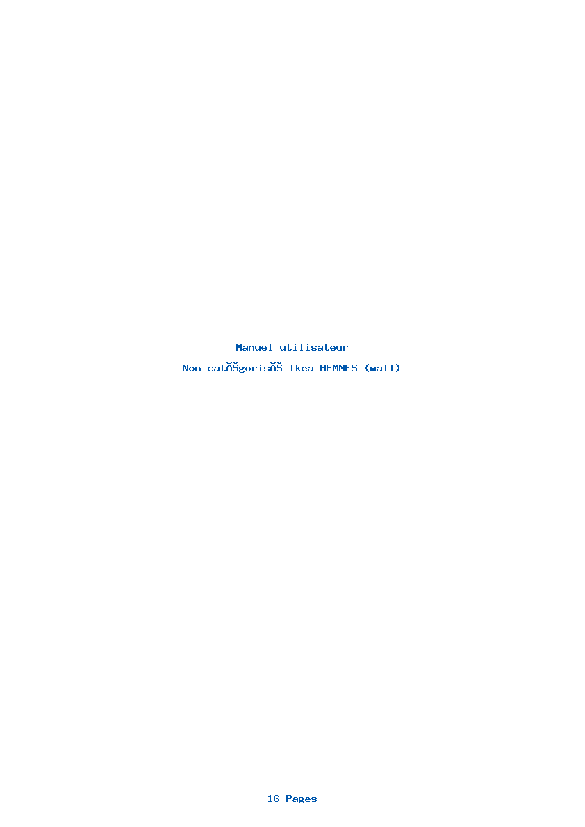 Page 1 de la notice Manuel utilisateur Ikea HEMNES (wall)