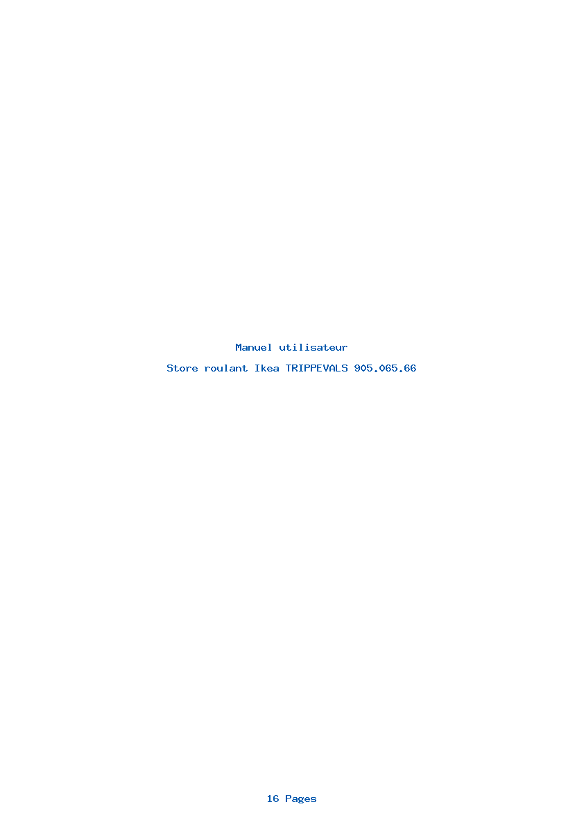 Page 1 de la notice Manuel utilisateur Ikea TRIPPEVALS 905.065.66
