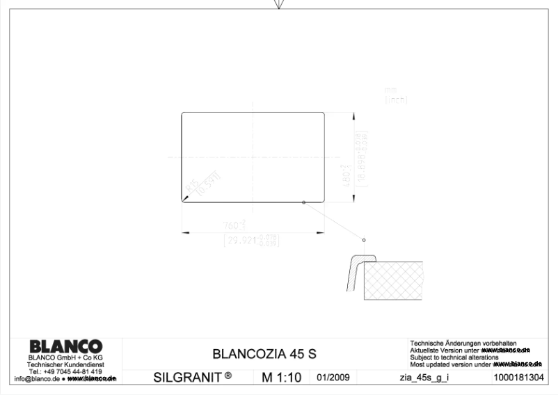 Page 1 de la notice Manuel utilisateur BLANCO Zia 45 S