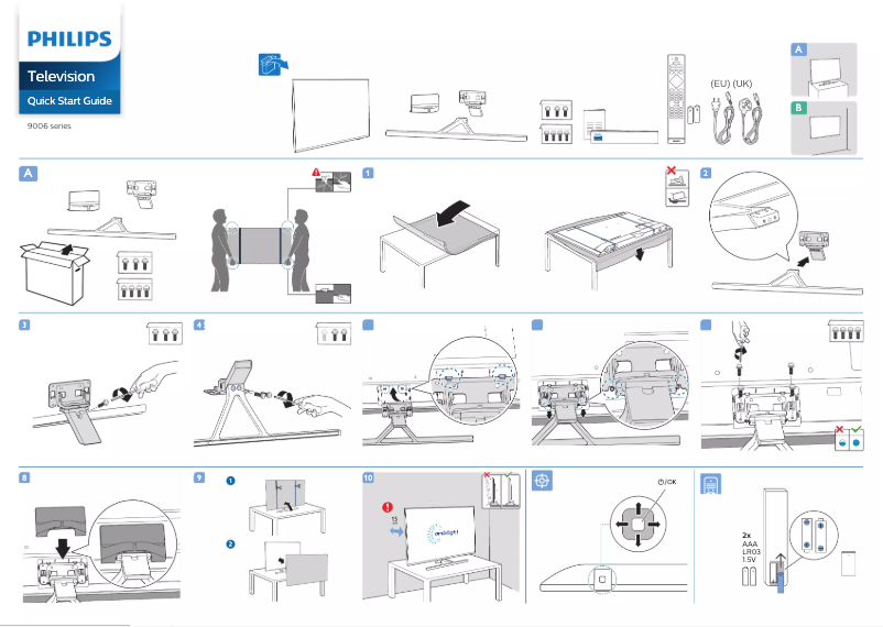 Page 1 of the manual Quick Start Guide Philips 58PUS9006