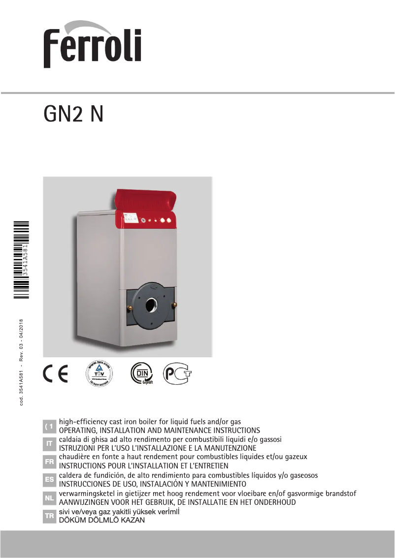 Page 1 de la notice Manuel utilisateur Ferroli GN2 N