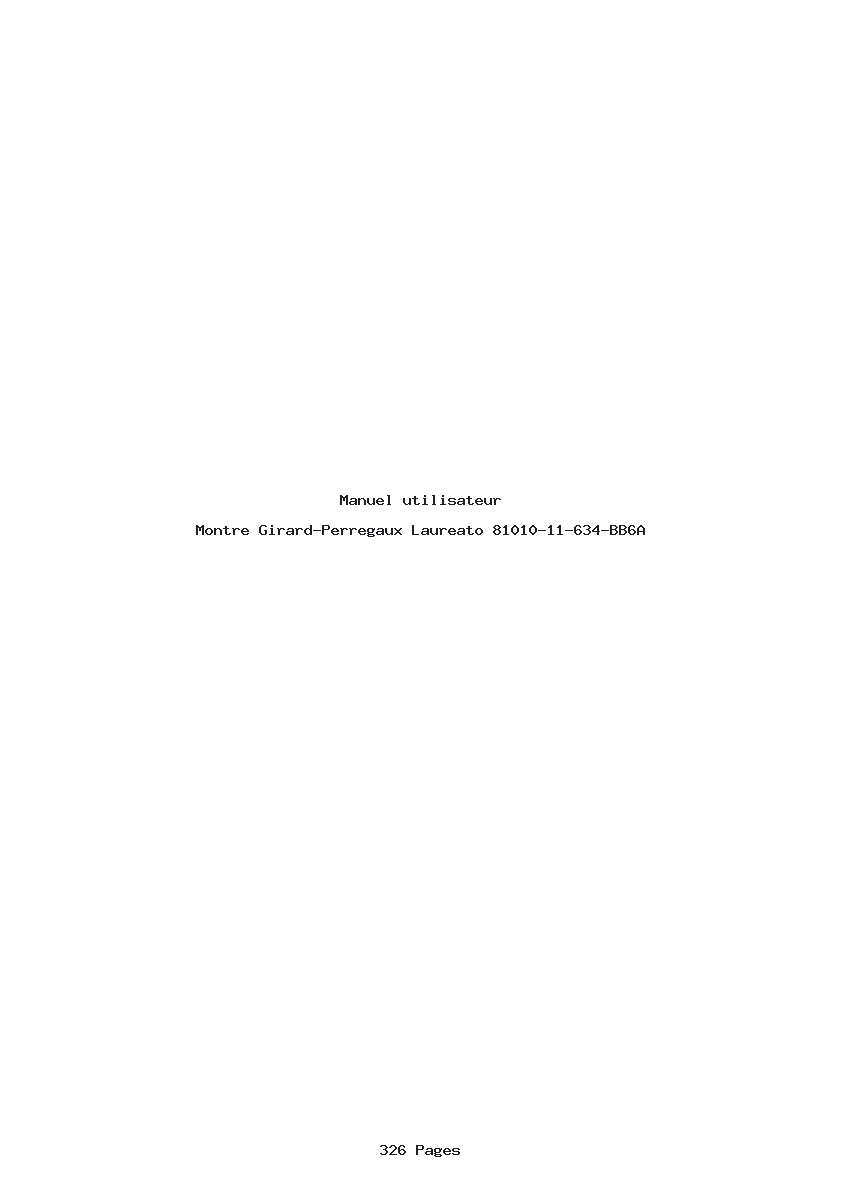 Page 1 de la notice Manuel utilisateur Girard-Perregaux Laureato 81010-11-634-BB6A